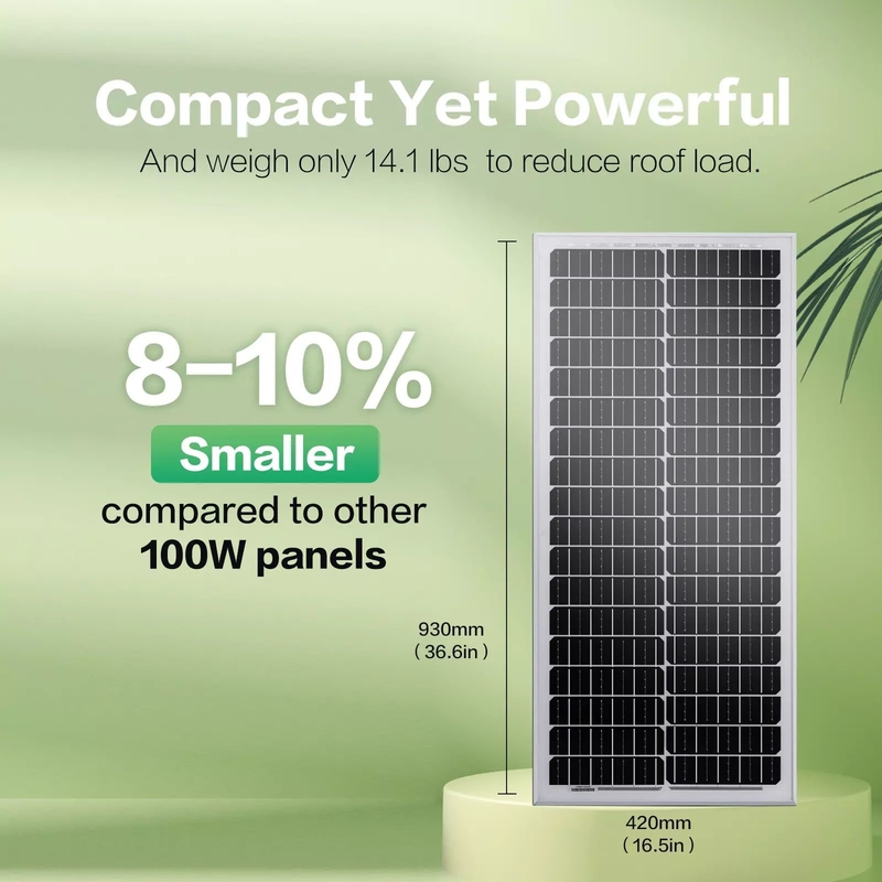 Panneau solaire 12v 100w Chargeur de batterie mono maison hors réseau RV Camper Caravane bateau