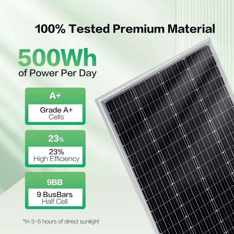 Panneau solaire 12v 100w Chargeur de batterie mono maison hors réseau RV Camper Caravane bateau