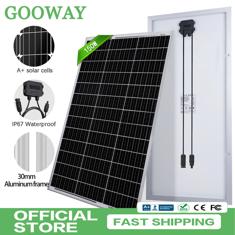 Panneau solaire de 150 v 12 v Mono hors réseau Pour le camping-car, le bateau, la caravane