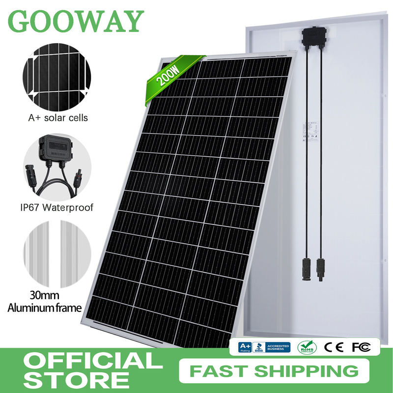 12v panneau solaire 200w mono hors réseau Pour RV Campervan bateau Caravane Caravane