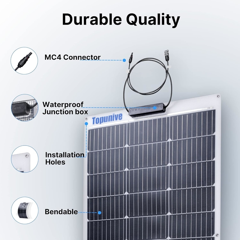 100w panneau solaire flexible 12v pour caravane RV cabine de bateau maison camping-car Van Shed UK