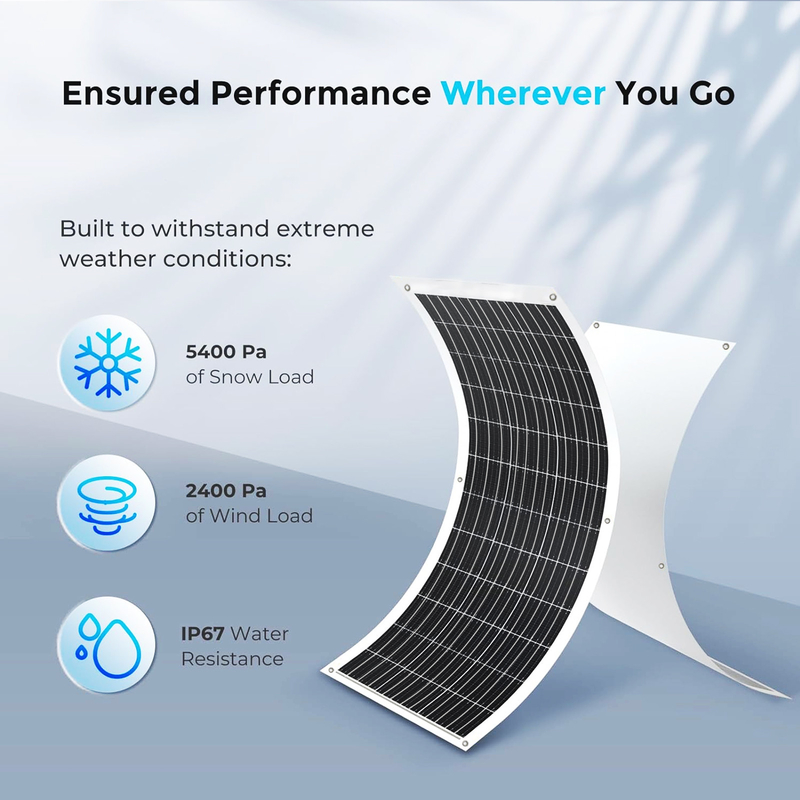 170w 200w panneau solaire flexible 12v pour caravane RV bateau camping-car Van Marine Shed UK